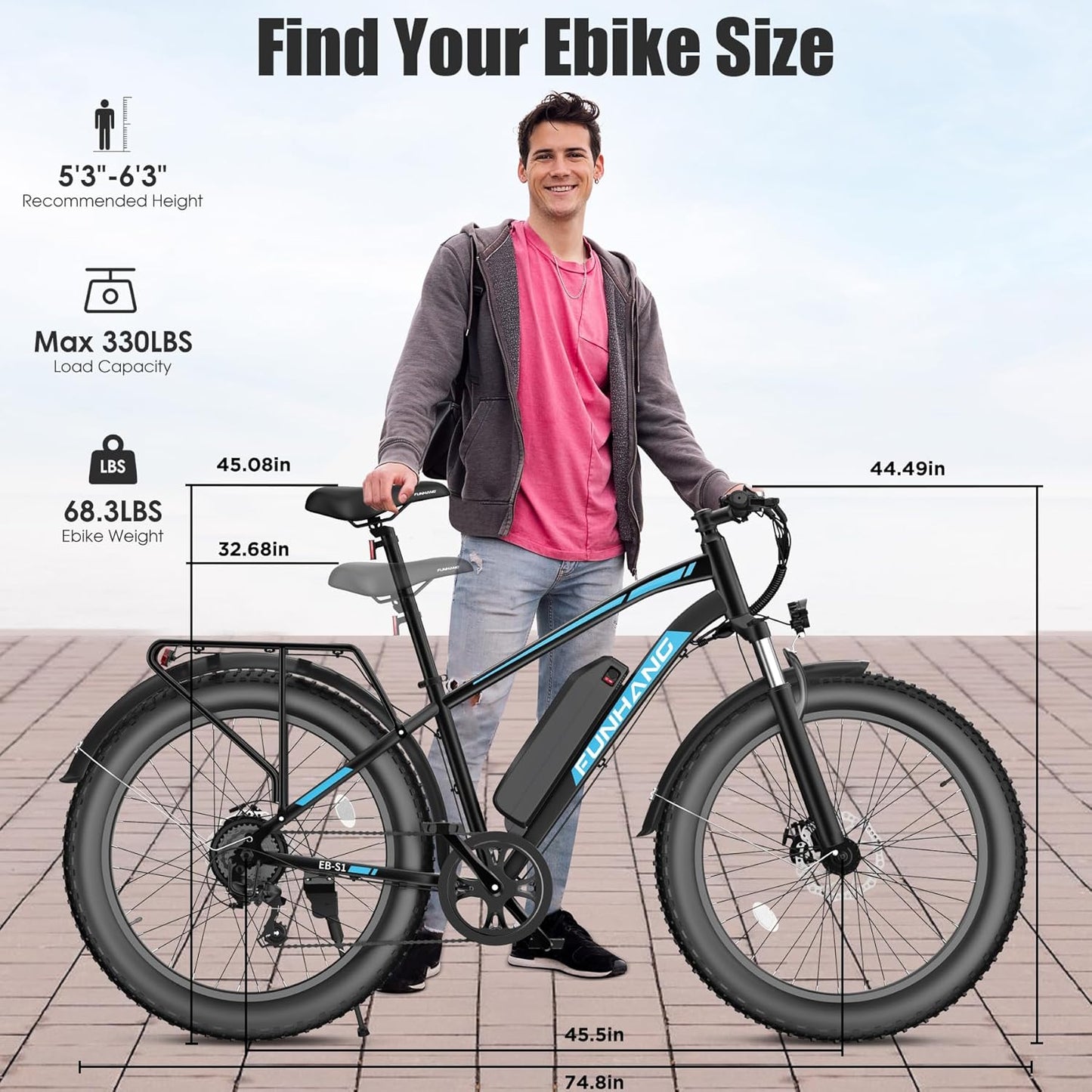 Funhang 26" Fat Tire Adult Electric Bicycle