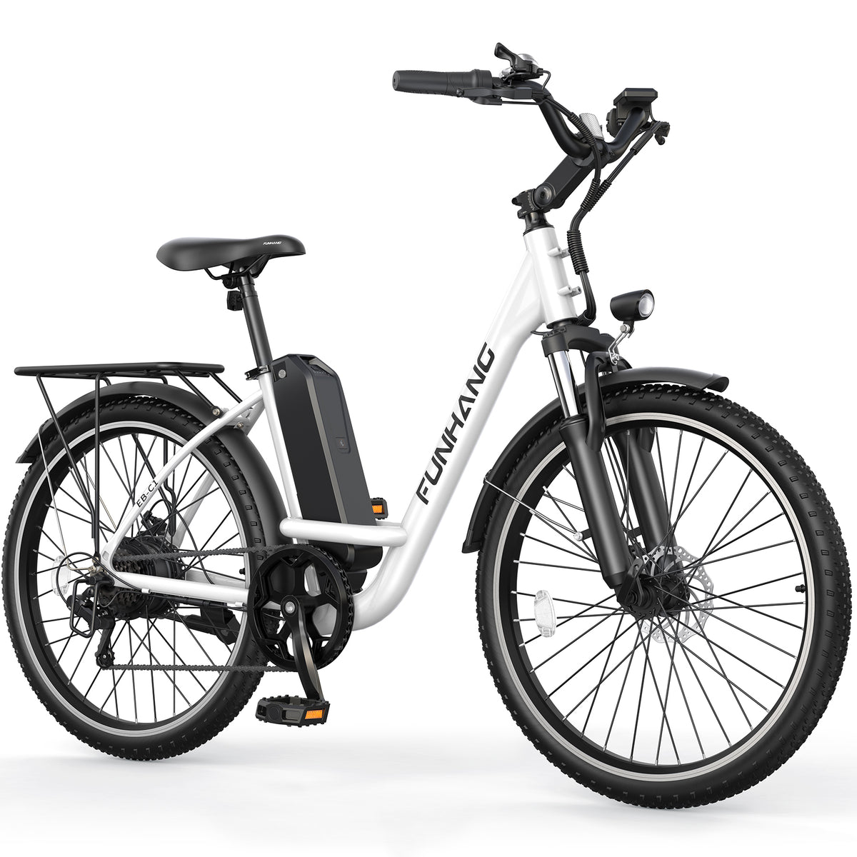 Funhang Electric Bike for Adults, 26" City Cruiser Ebike with 1000W Peak Motor, 20MPH 50 Miles Commuter Adult Electric Bicycles with 48V Battery, Adjustable Stem, 7-Speed, UL 2849 Certified