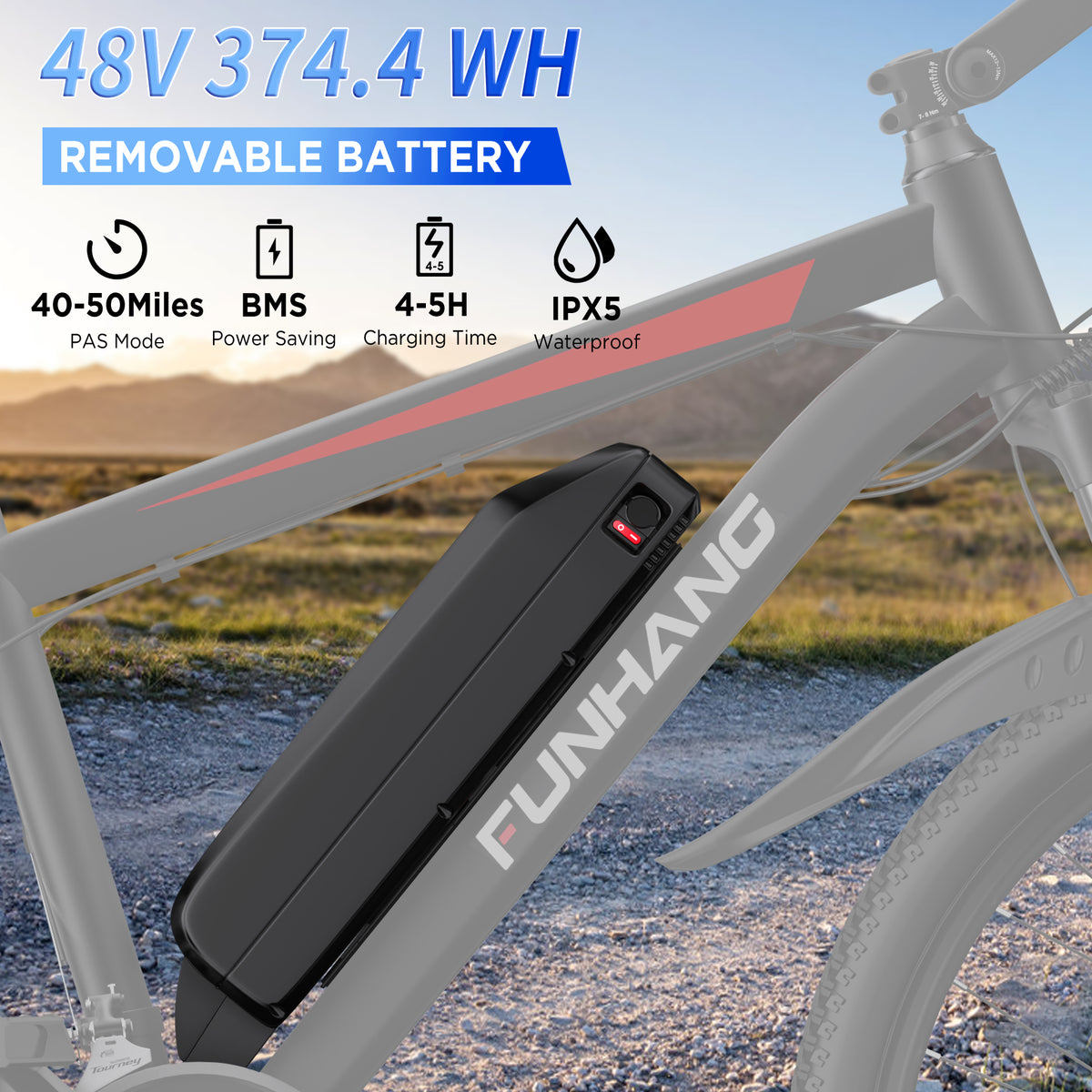 Electric Bike, 26'' 1000W Peak Ebike, Up to 50 Miles Electric Mountain Bike with 48V Removable Battery, Front Suspension, 7 Speed, UL 2849 Certified