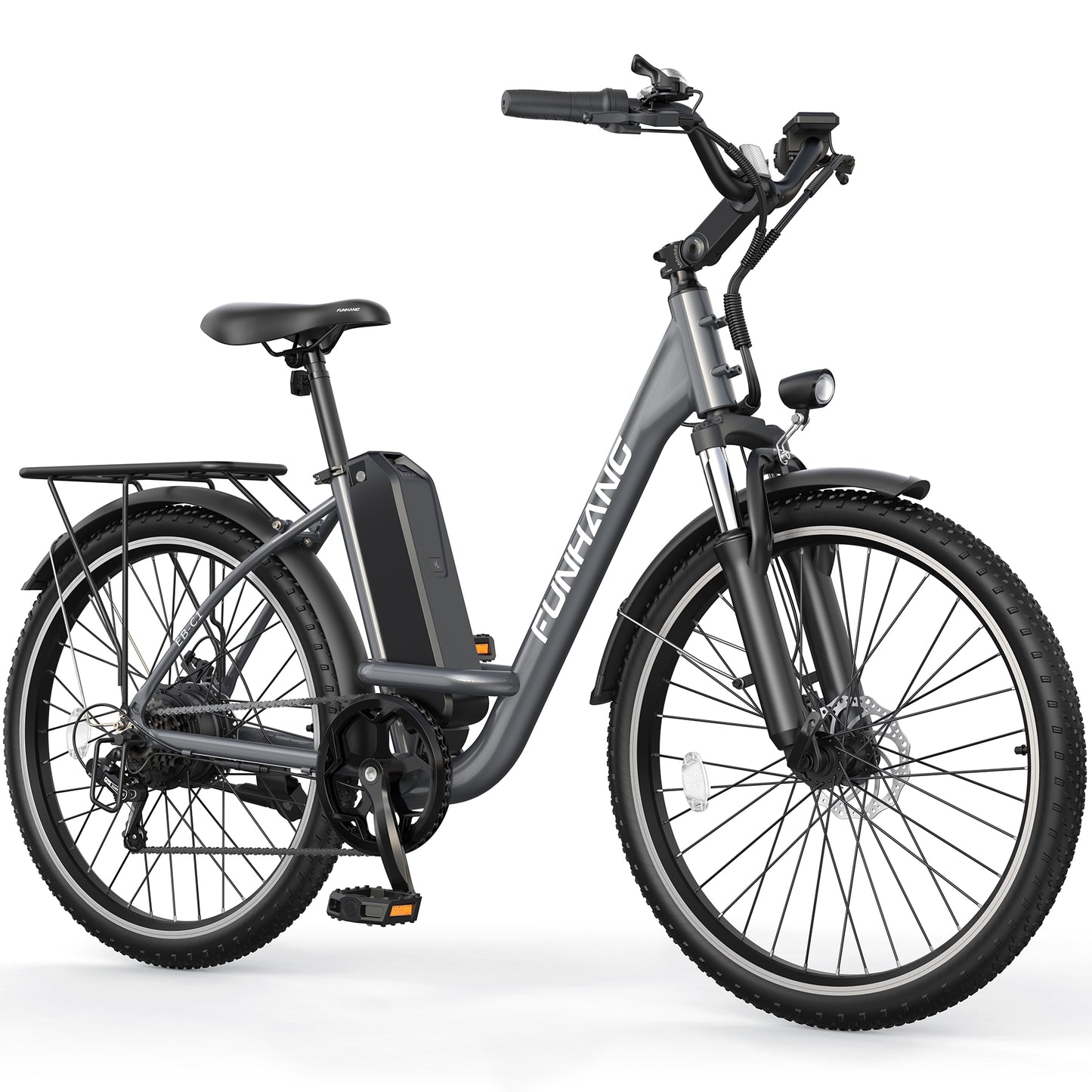 Funhang Electric Bike,26" City Cruiser Ebike with 1000W Peak Motor, 20MPH 50 Miles Commuter Adult Electric Bicycles with 48V Battery