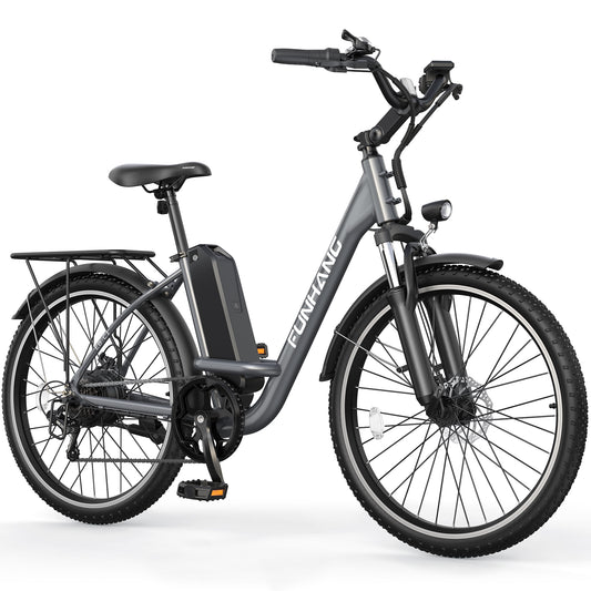 Funhang Electric Bike,26" City Cruiser Ebike with 1000W Peak Motor, 20MPH 50 Miles Commuter Adult Electric Bicycles with 48V Battery