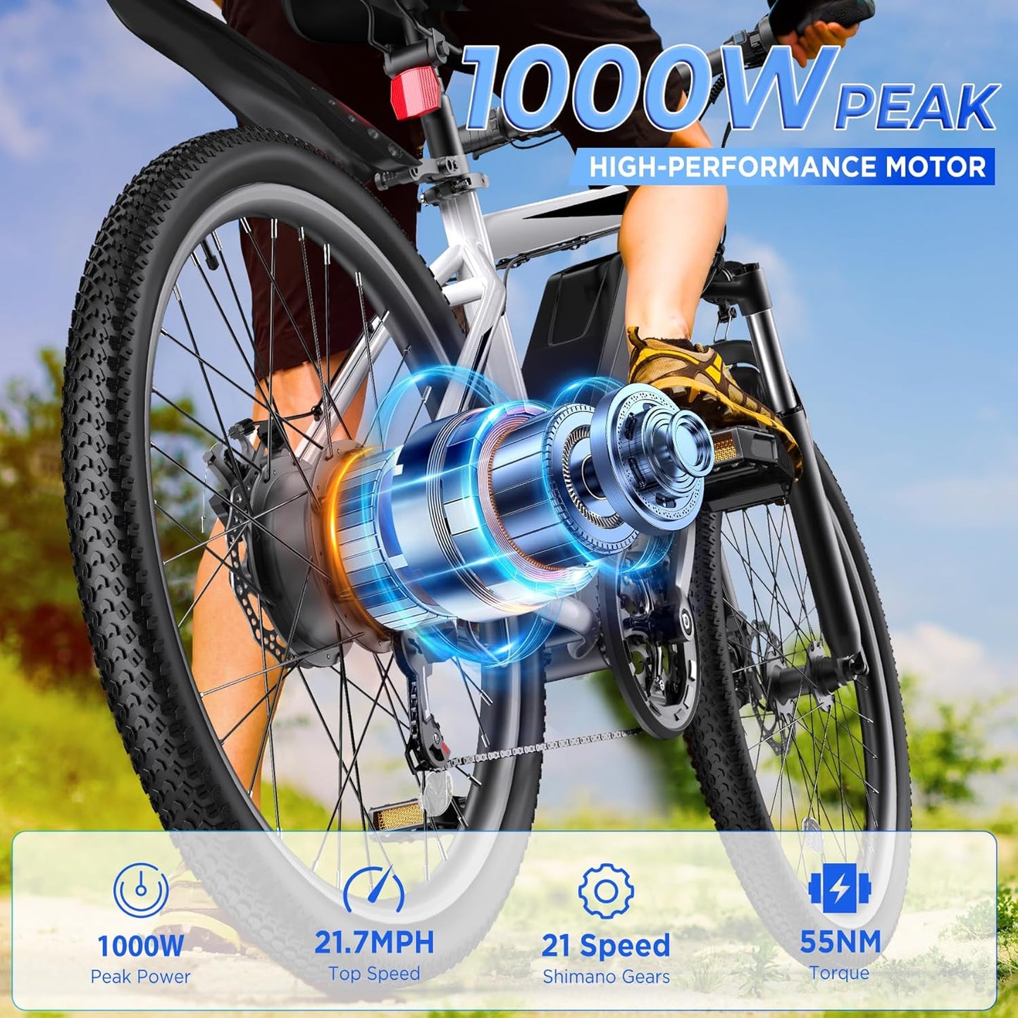 Funhang 26'' Electric Mountain Bike