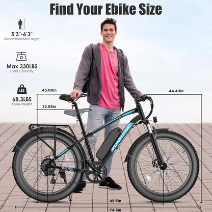 Funhang 26" Fat Tire Adult Electric Bicycle
