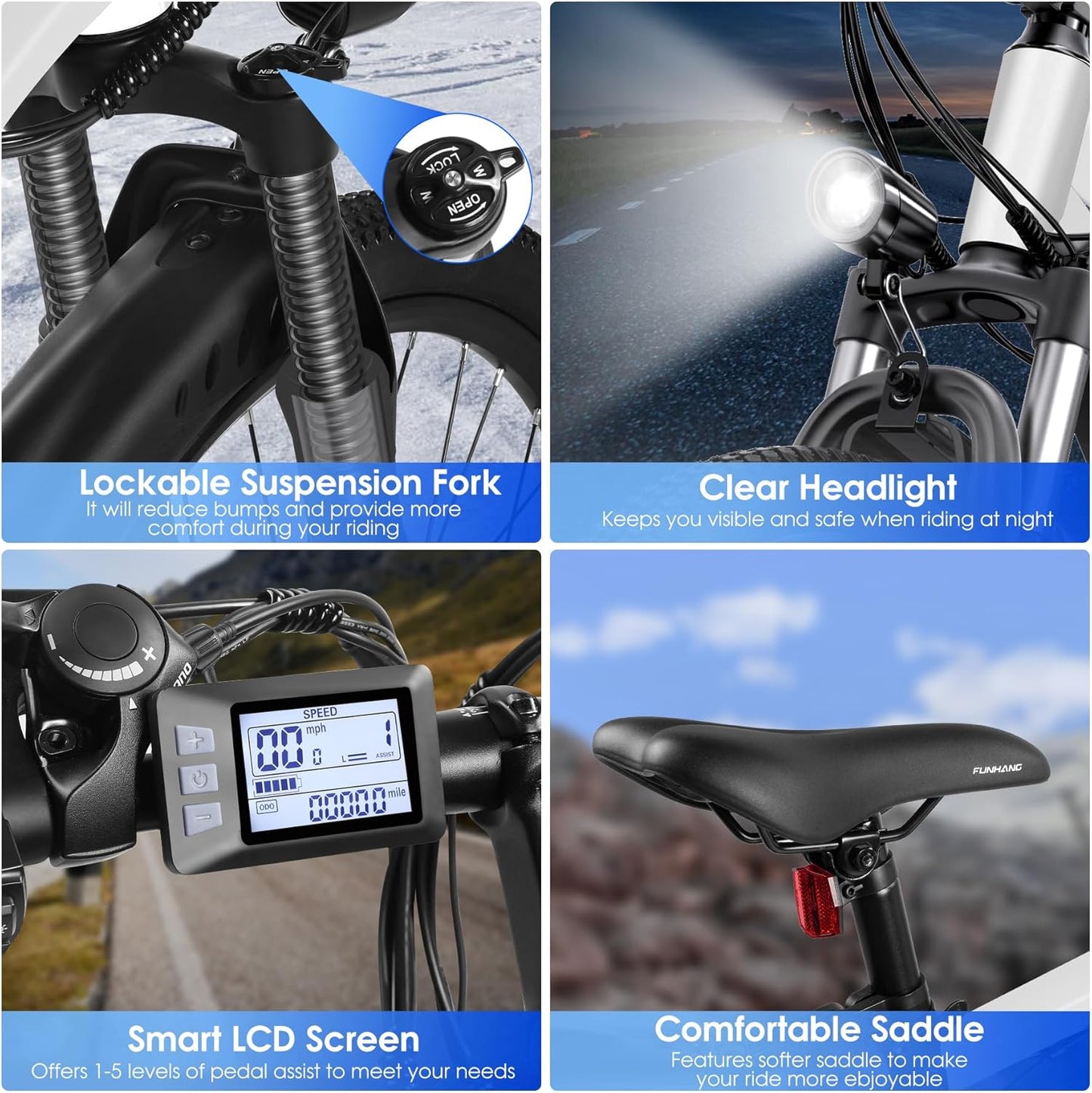 Funhang 26'' Electric Mountain Bike