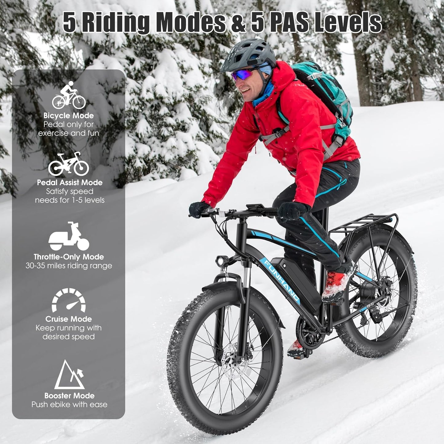 Funhang 26" Fat Tire Adult Electric Bicycle